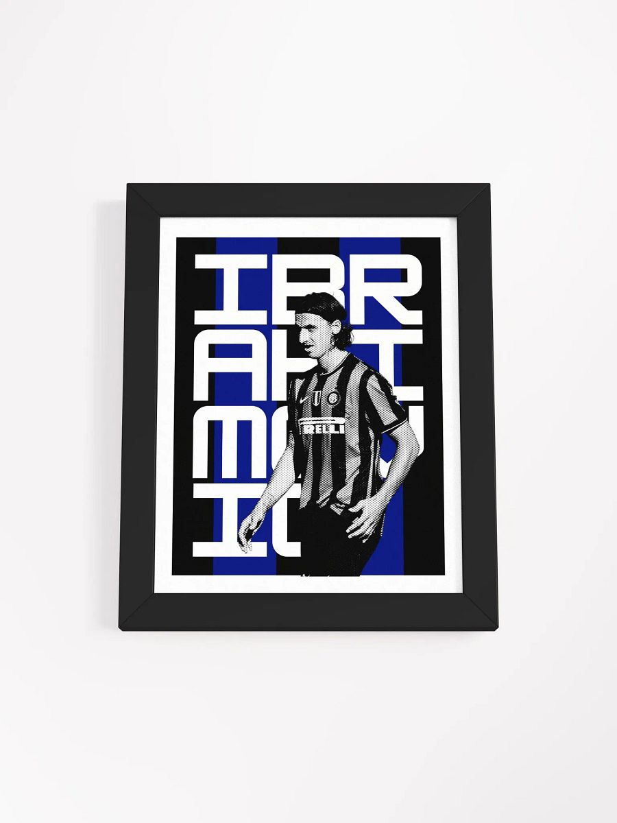 Zlatan Ibrahimovic BW Inter Milan Name Art Framed Print product image (4)