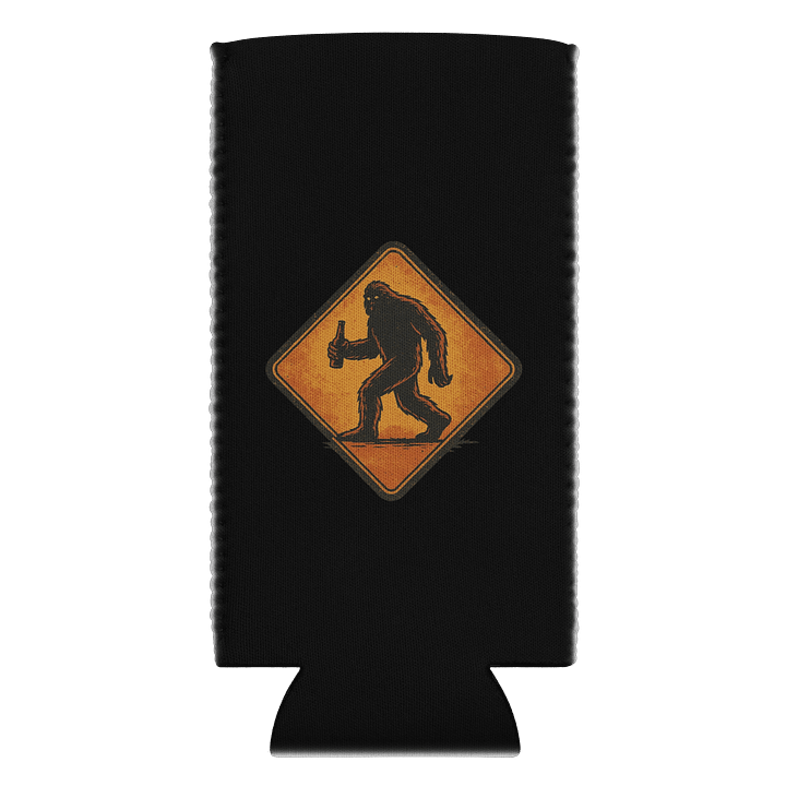 Bigfoot with Beer Crossing – Retro Sasquatch Drinking Coozie product image (5)