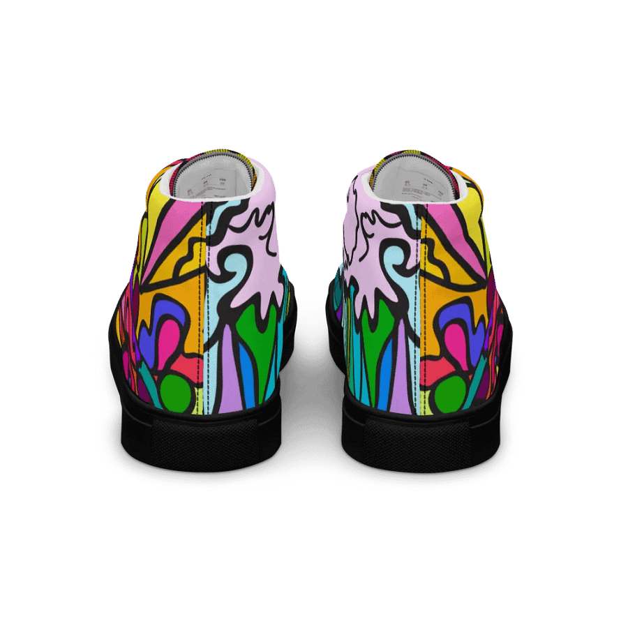 Fluidity in Color Men's High Top Canvas Shoes - Wave at Sunset product image (5)