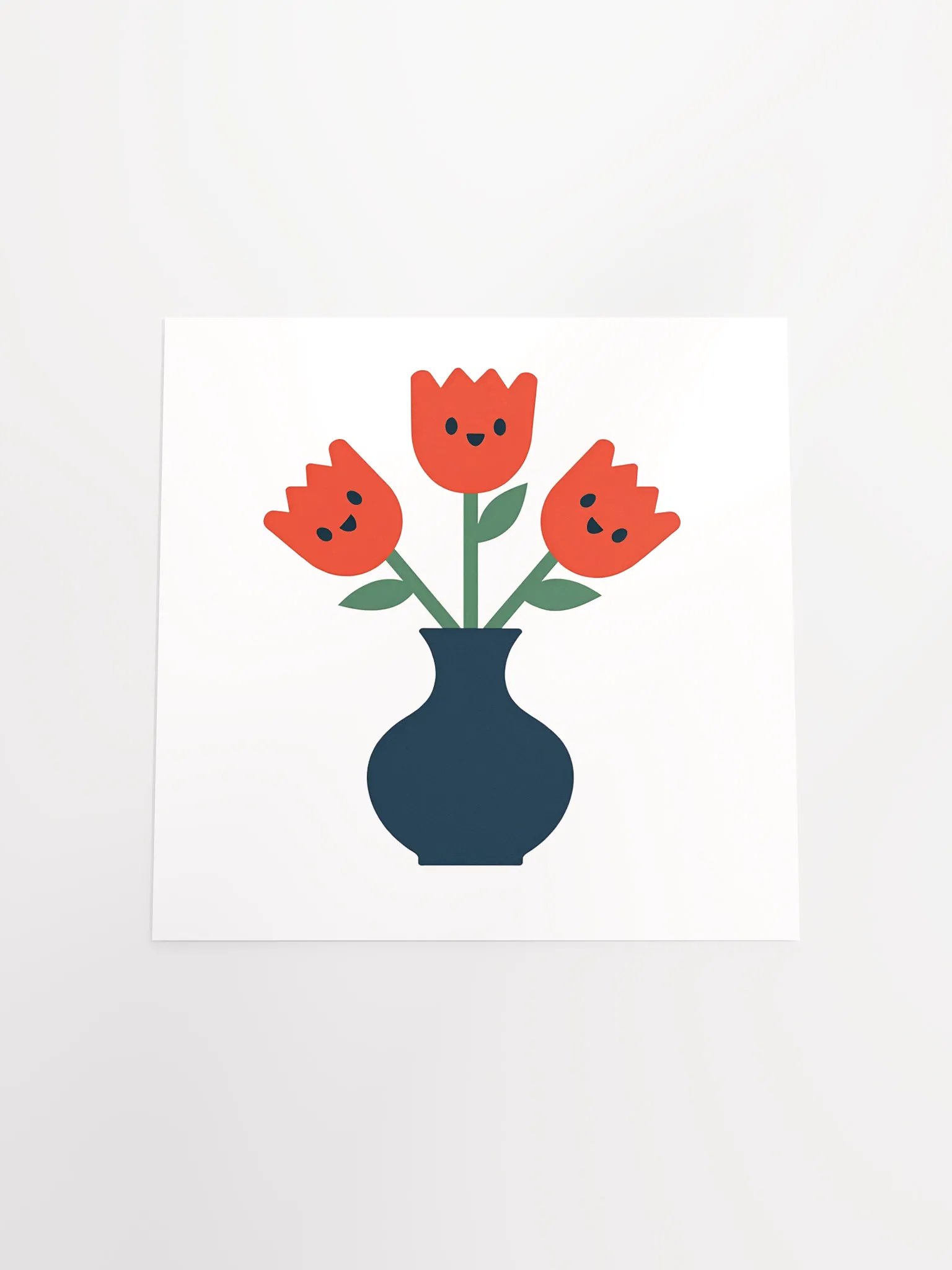 Happy Tulip Trio in Vase – Whimsical Flower Art product image (16)