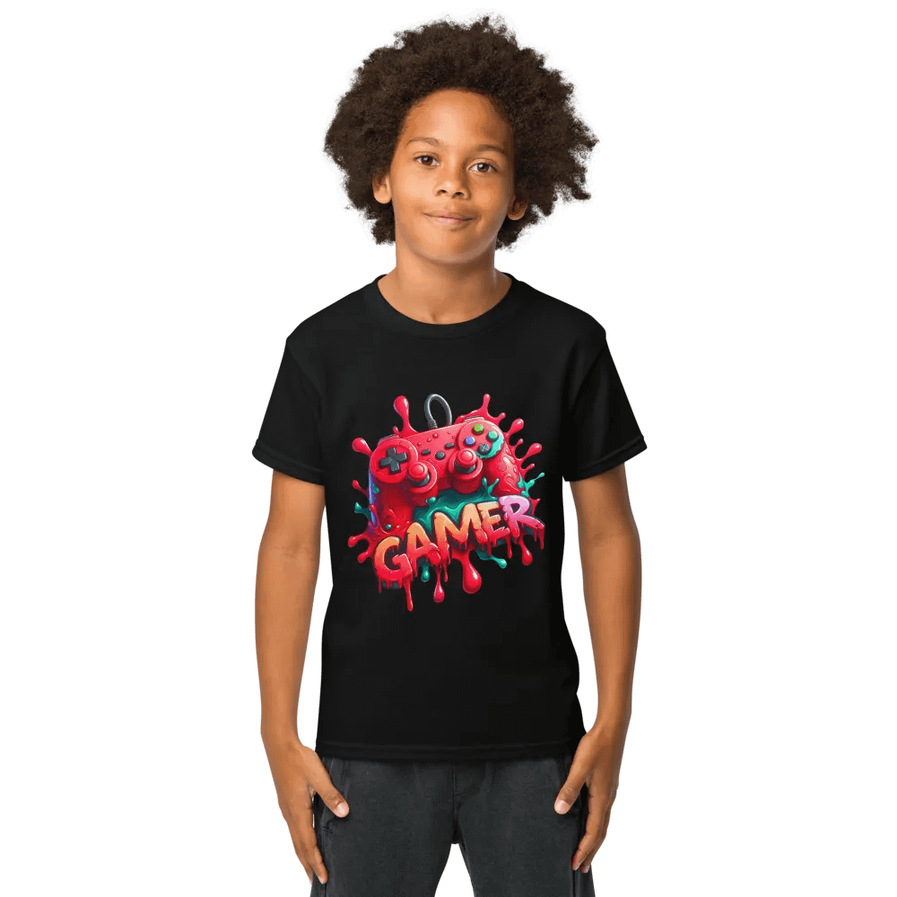 Gamer Red Graffiti Graphic Youth Tee product image (1)