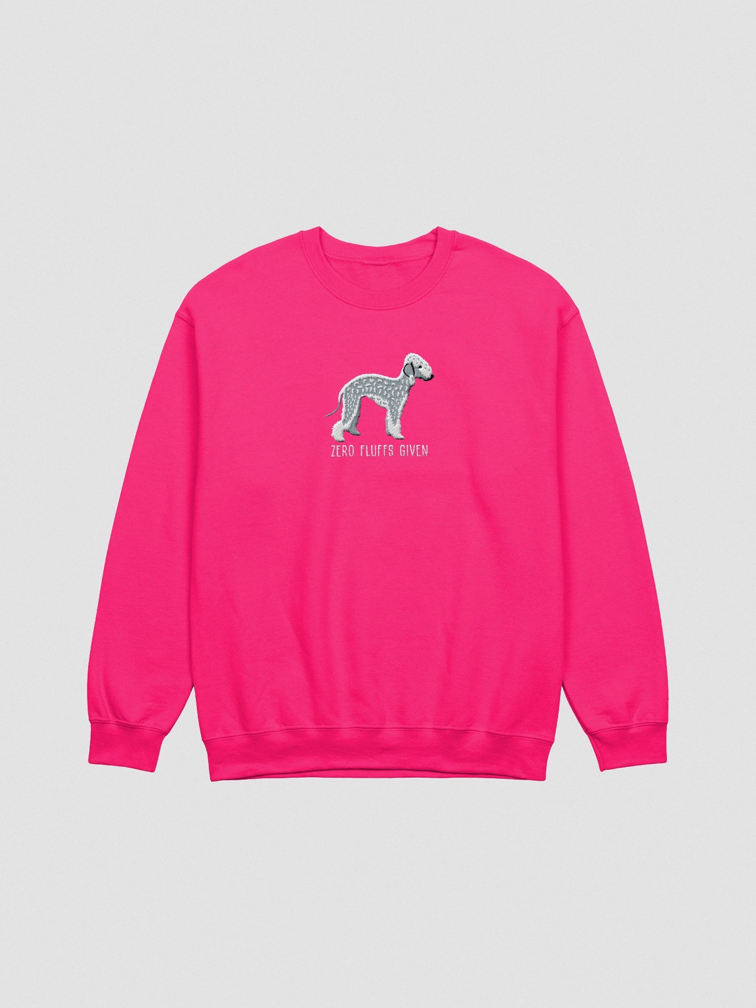 Zero Fluffs Given Sweatshirt (Embroidered) of a Bedlington Terrier(Blue) product image (4)