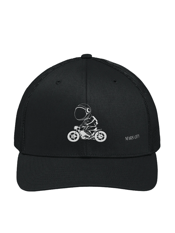 RICHARDSON SNAPBACK TRUCKER HAT WITH ALL WHITE MOTORCYCLE WITH MARS CITY WHITE LETTERS (4 COLORS) product image (1)