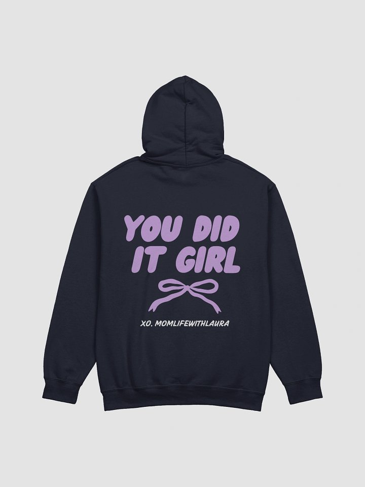 You Did it Girl Bow Hoodie - Lilac/Navy product image (2)