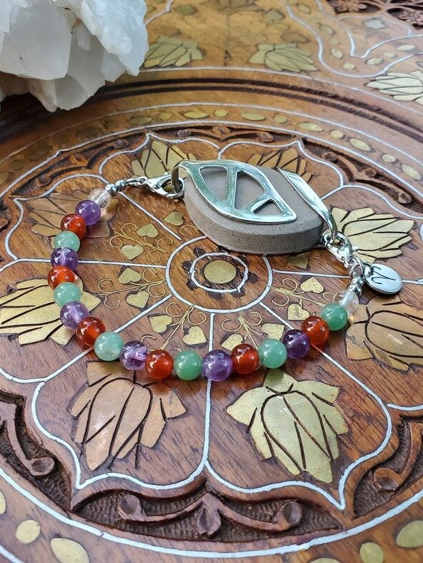 Aries Bracelet | Amethyst, Carnelian & Aventurine | Handmade Accessory for Bellabeat Leaf Urban & Ivy product image (2)