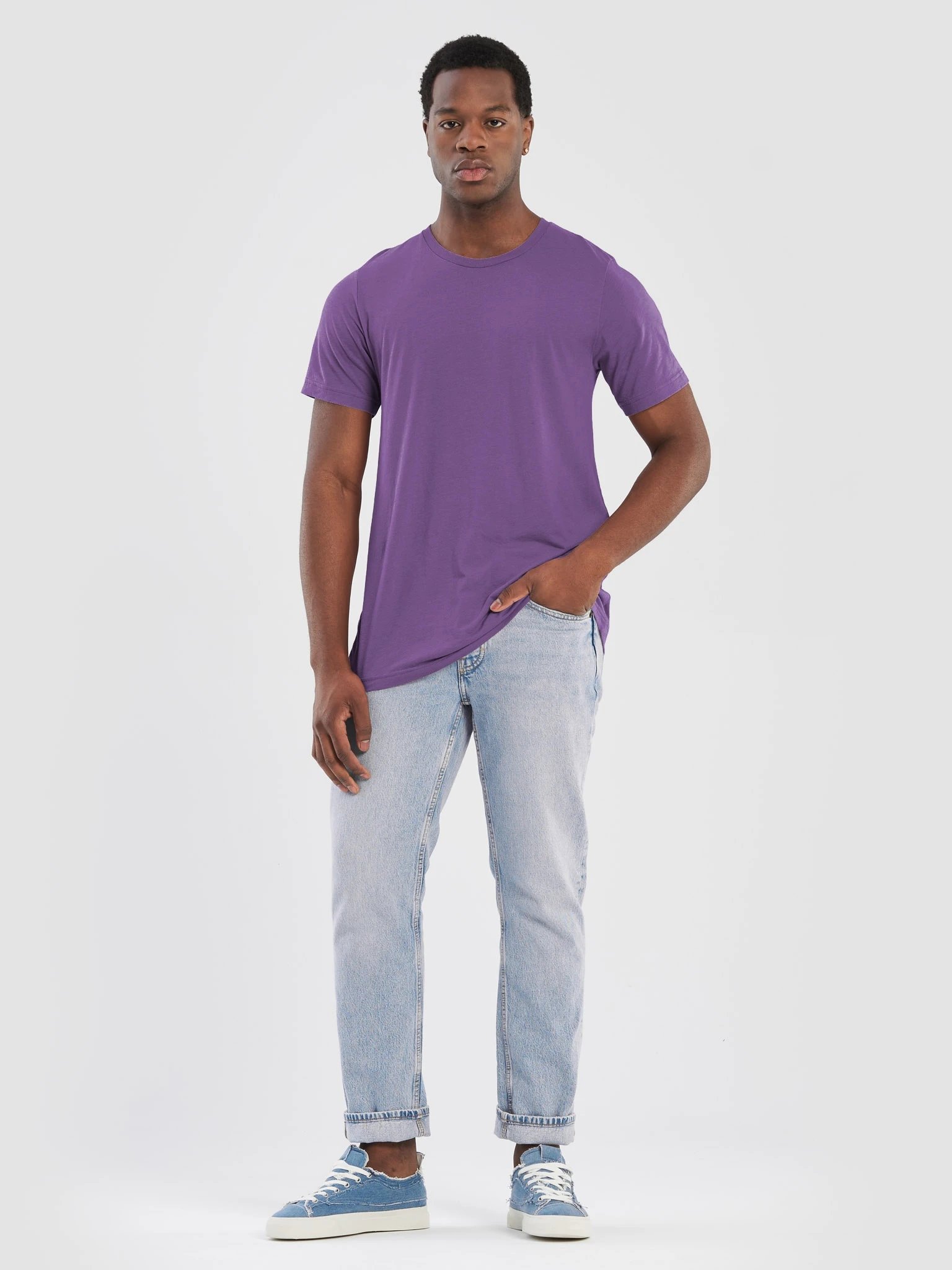 Plain Color Purple T-Shirt product image (3)