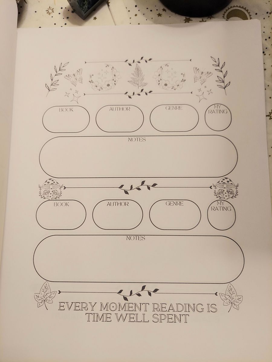 Printable Reading Journal with Coloring Book Pages: Forest Witch Edition product image (6)
