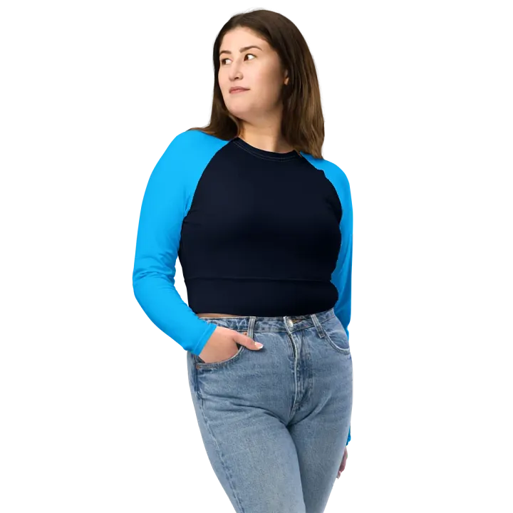 Sassy Blue Block Crop Shirt product image (1)