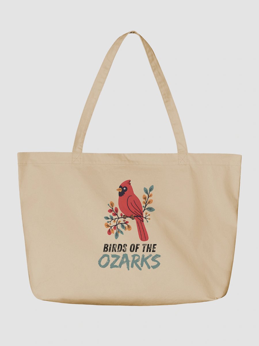 Ozark Birds Organic Tote: Cardinal Bird Edition Cream product image (2)
