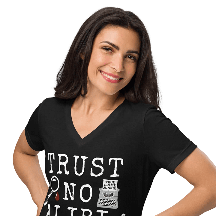 CrimeClothes Trust No Alibi Relaxed V-Neck T-Shirt product image (50)