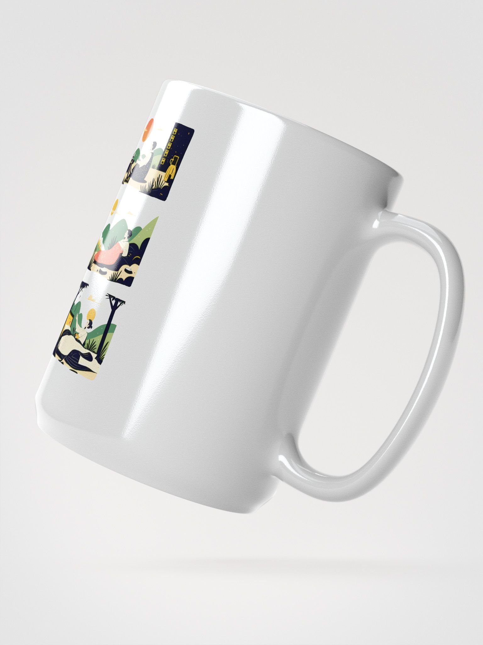 Nature-Inspired Life Cycle Art | Harmonious Illustration Glossy Mug product image (2)