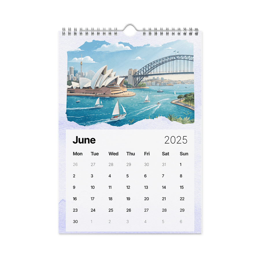 WORLD CAPITALS WATERCOLOR WALL CALENDAR 2026 product image (8)
