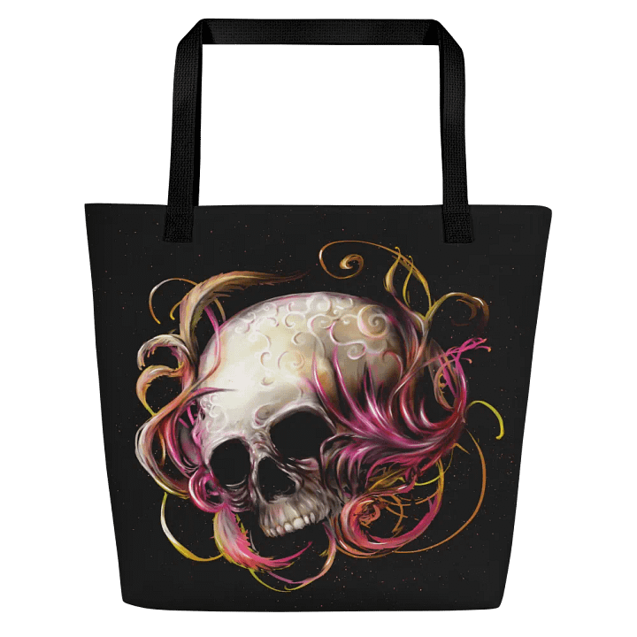 skull candy flowers tote bag product image (1)