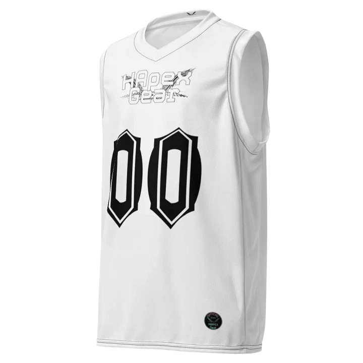 Capital SYNC - White - White HApex Gear Black Logo - Recycled Unisex Basketball Jersey product image (1)