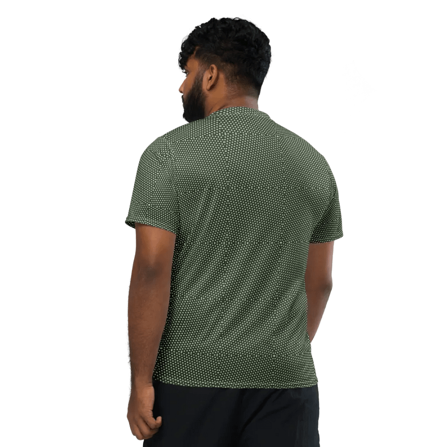 Abstract Reflecting Patchwork Circles Unisex V Neck Sports Jersey product image (4)
