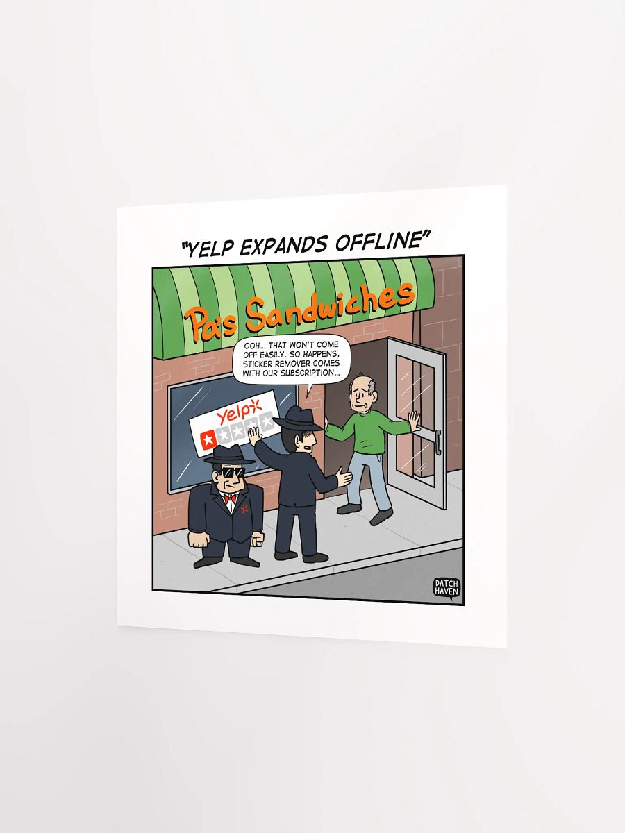 "Yelp expands offline" poster (10″×10″) product image (2)