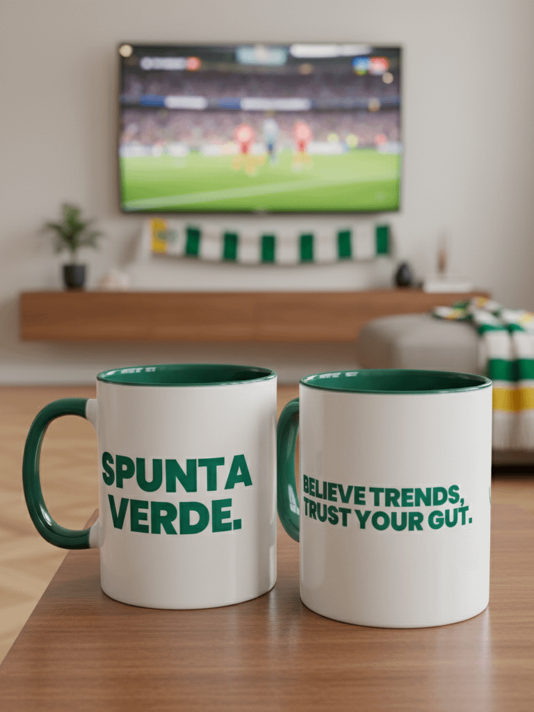 HOT COFFEE, BETTER PREDICTIONS Ceramic Mug with Dark Green Inside product image (2)