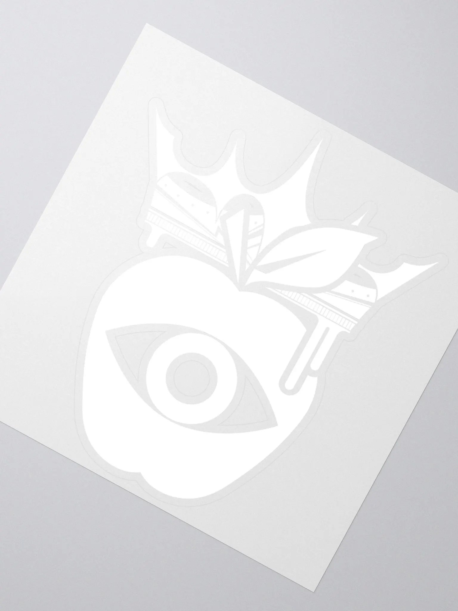 Crowned Apple LARGE (White) ✦ Kiss Cut Stickers product image (6)