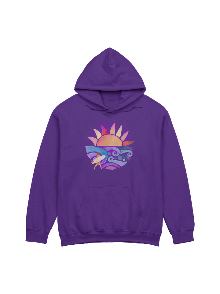 Sunset Surf Vibes Hoodie | Retro Watercolor Beach Aesthetic product image (25)