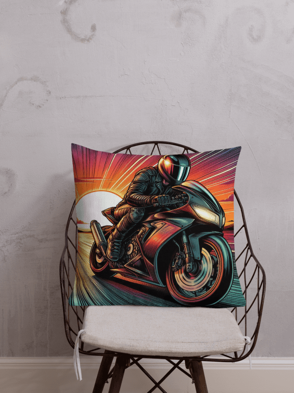 Sunset Rider Premium Pillow | | Road never end product image (1)