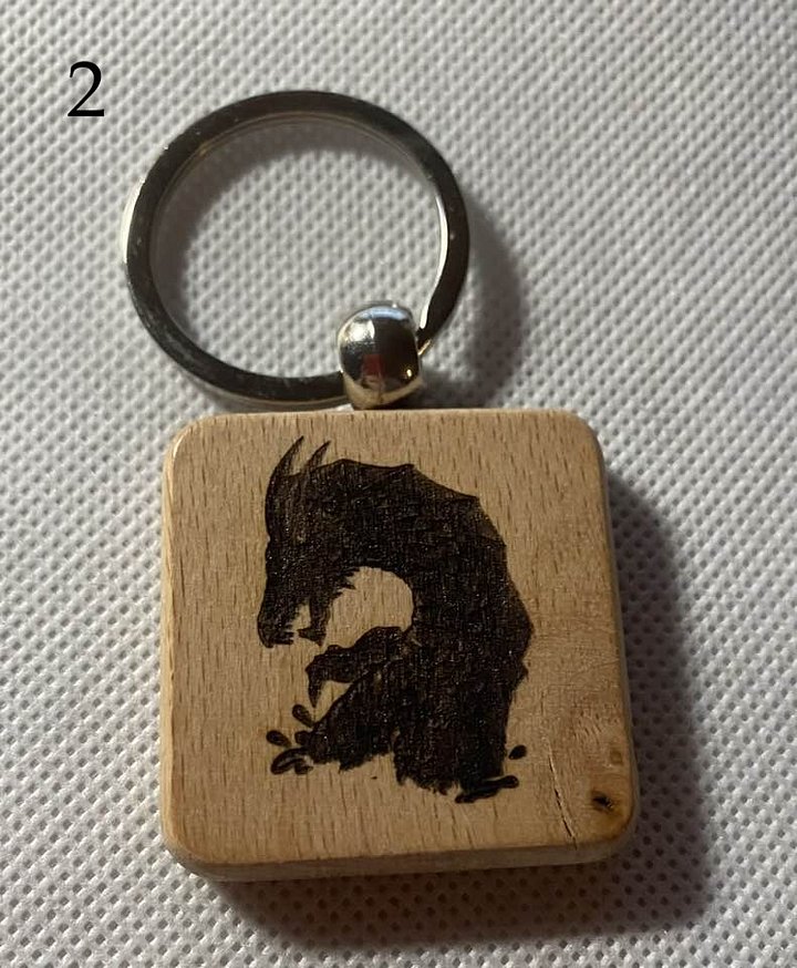 Fantasy Wooden Engraved Keychains | Dragons, Magic & Mythical Creatures | Choose Design product image (2)