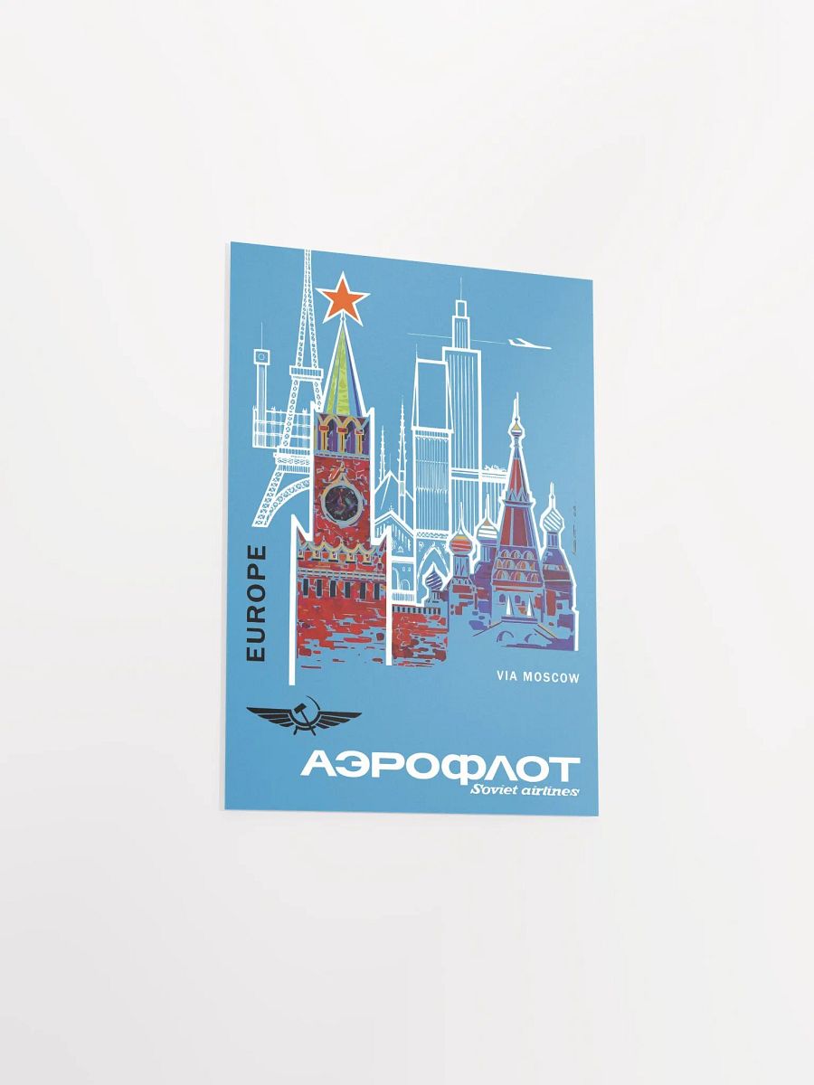 Aeroflot, USSR 1968, Airlines retro travel — vintage travel poster product image (8)
