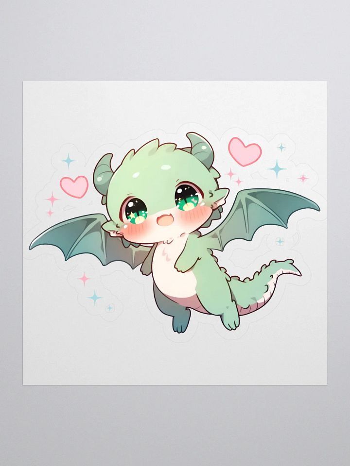 Cute Baby Dragon Sticker | Kawaii Fantasy Creature Decal | Adorable Chibi Dragon Vinyl Sticker for Laptop, Water Bottle, Planner product image (1)