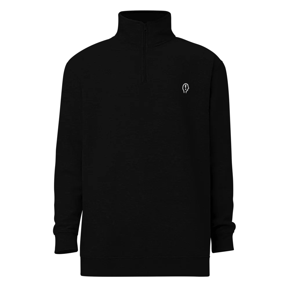 EXCLAIMING MENTALLY (white) embroidered quarter zip product image (2)
