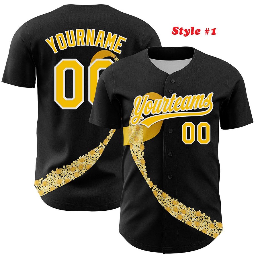 Authentic Baseball Jersey, Custom Baseball Jersey, Personalized Sport Jersey, Colorful, Flowers, Number, Logo, Love, Ribbon Gift product image (183)