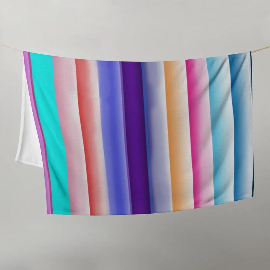 Cotton Candy Stripes Throw Blanket product image (21)