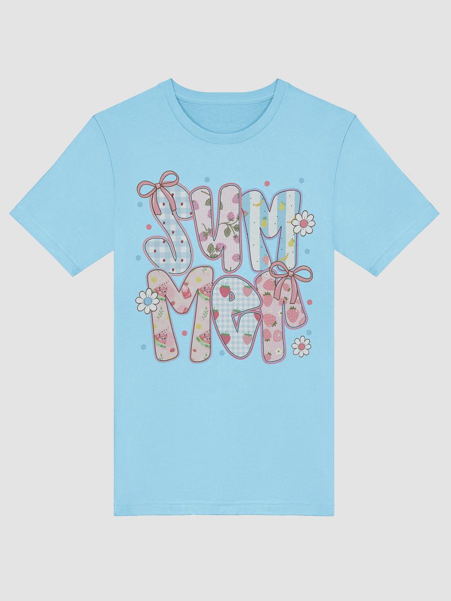 Whimsical Summer Fruit Letters T-Shirt | Cute Watermelon & Strawberry Summer Tee product image (23)