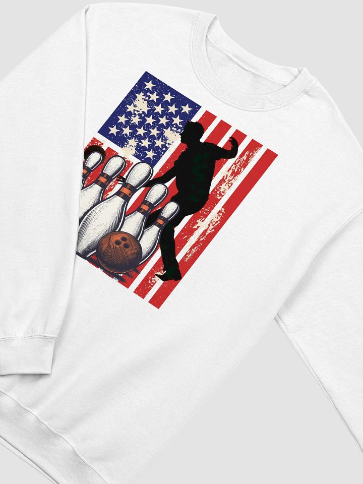 Flag American Bowling Stars & Strikes Silhouette Sweatshirt product image (24)