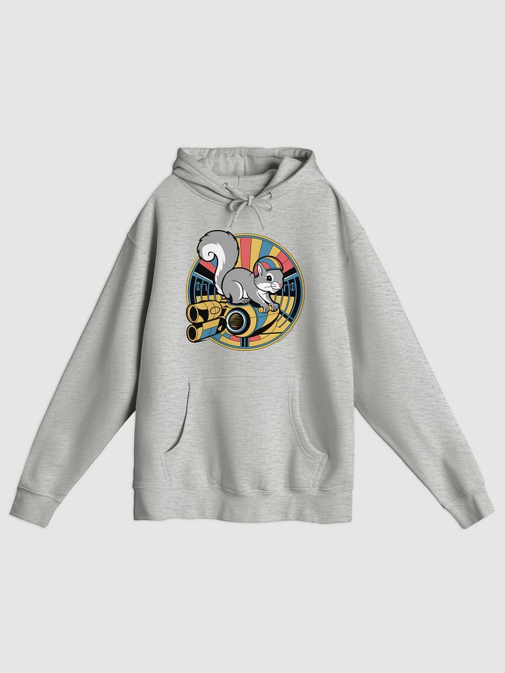 Premium, super soft Hoodie: Pooky chills with a robot product image (1)