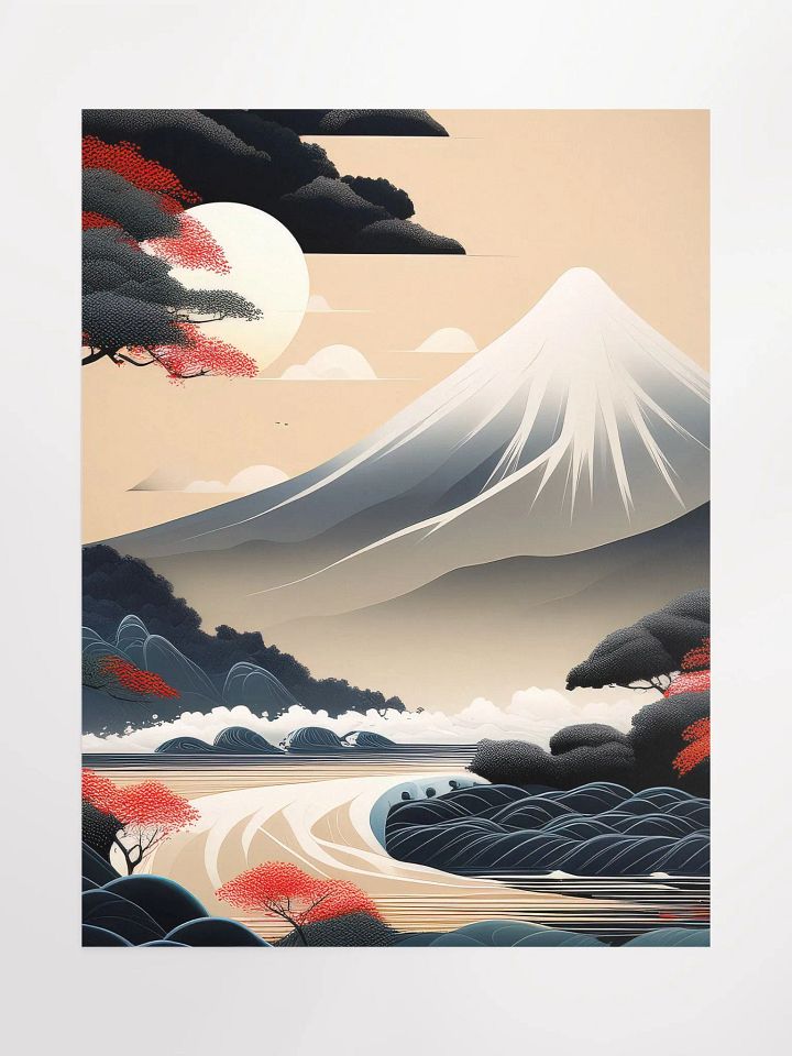 Japandi Art Mountain Landscape Poster - Medium Size 18x24 Inches product image (1)