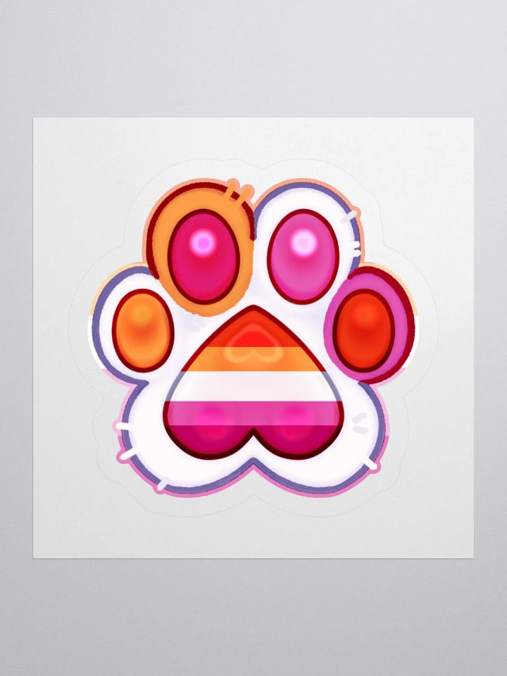 Lesbian Pride Paw Print Kiss Cut Stickers product image (1)