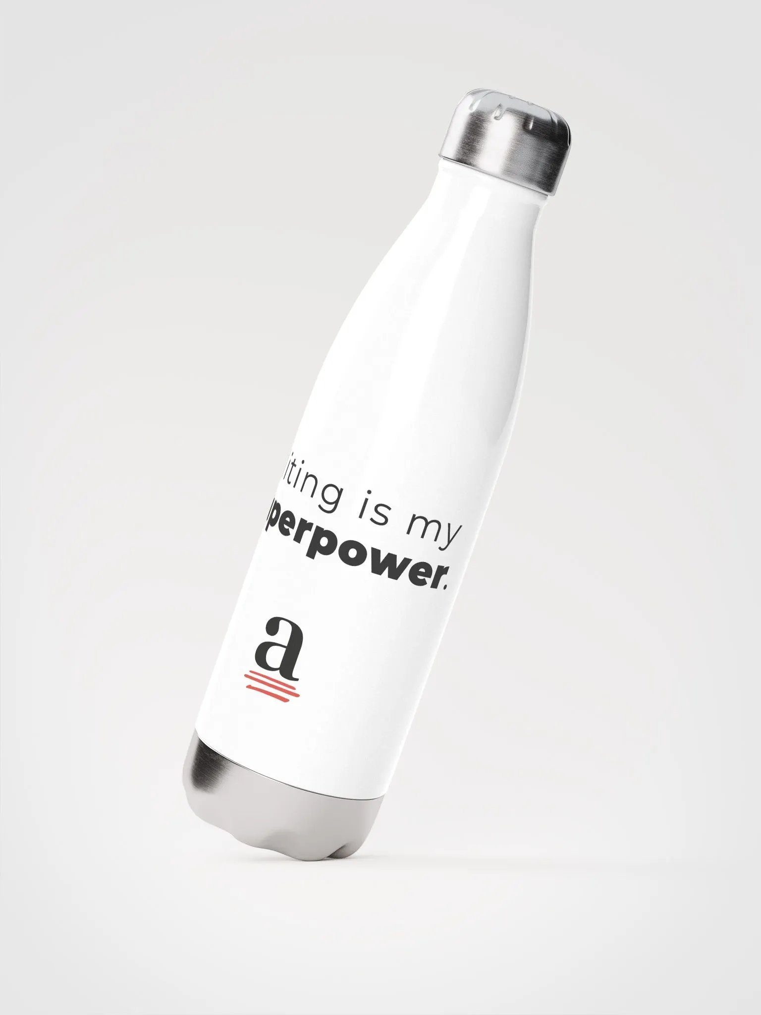 Editing is my superpower stainless steel water bottle product image (2)