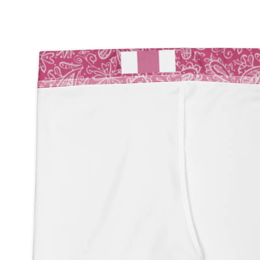 comfortable leggings in soft pink with white paisley design for those that like paisley pattern elements. product image (9)