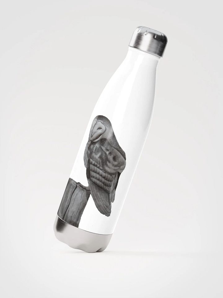 Barn Owl Drawing Water Bottle product image (2)