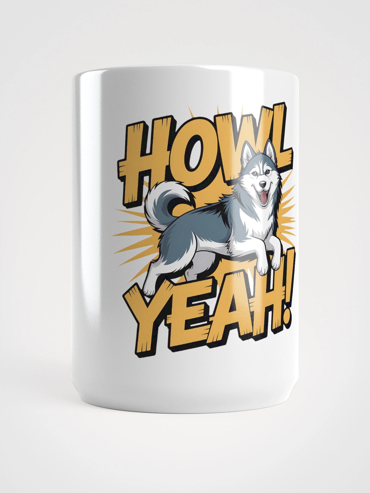 Howl Yeah! Siberian Husky White Glossy Mug product image (5)