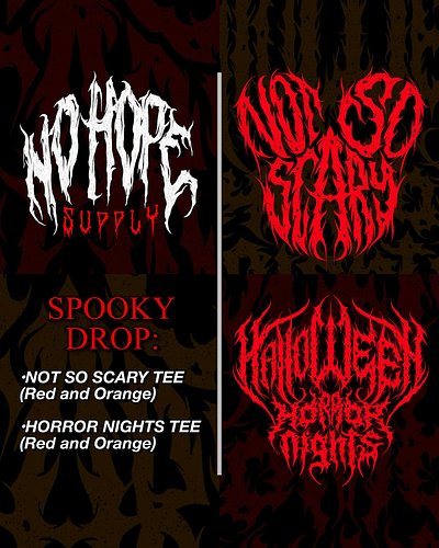 Theme Park Halloween Events are here! 🎃
The Not so Scary and Horror Nights tees are available now! Designs available in red a...