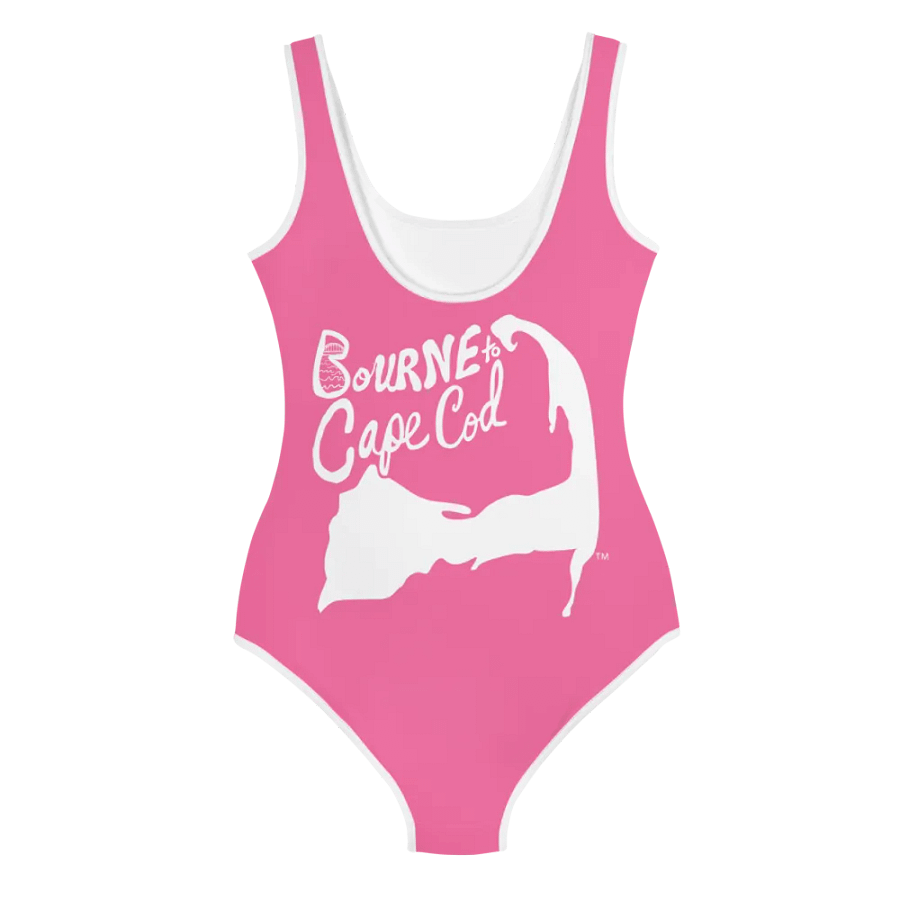 💖Girls' | Youth | Pink Power Wave | BRN.2C.C.™ | Swimsuit 👙| White Logos product image (3)