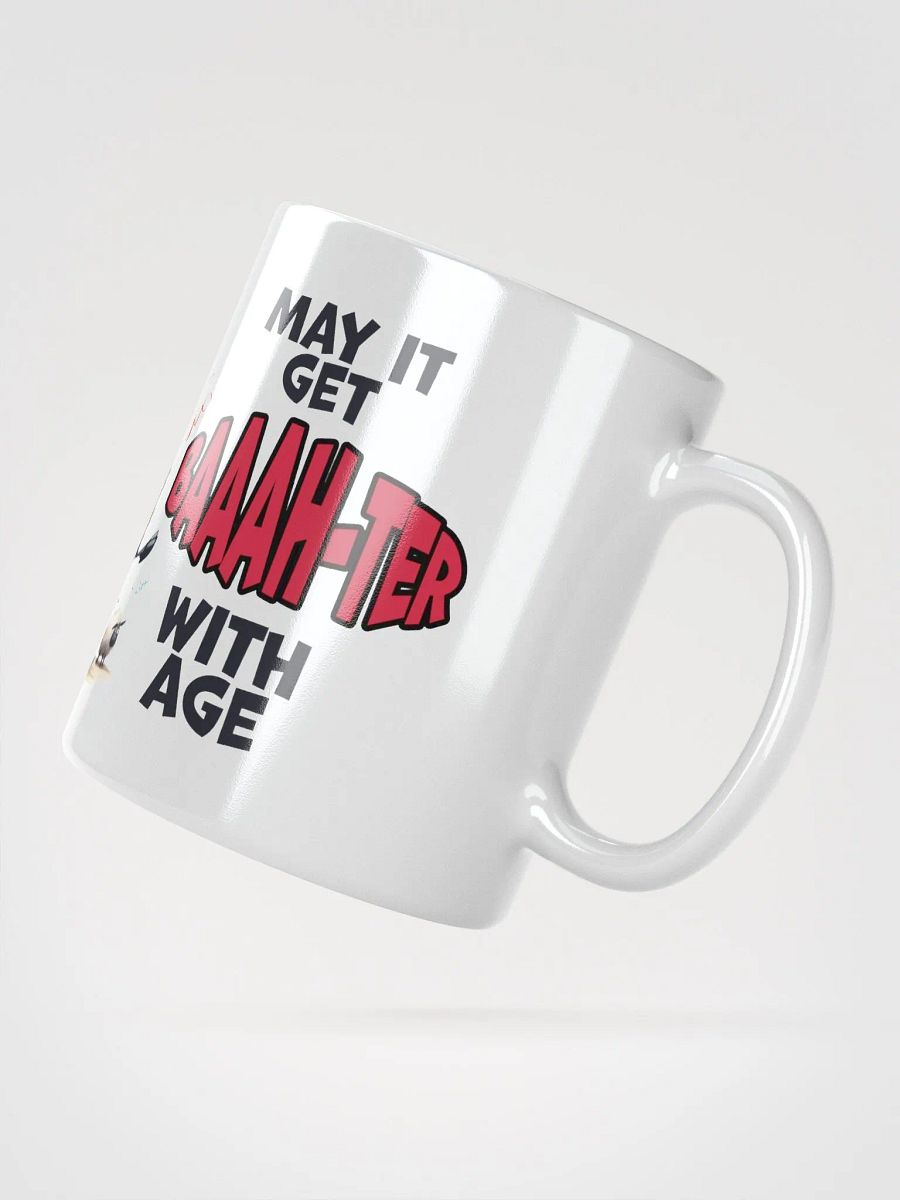 "The best friend-sheep ever! May it get baah-ter with age." White glossy mug product image (3)