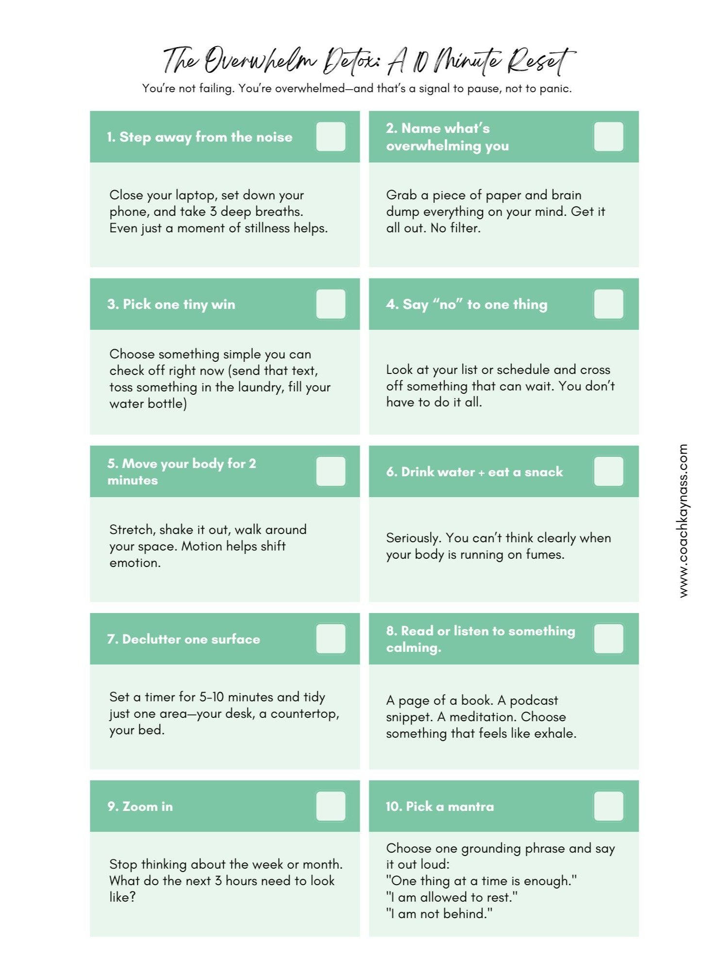 The Overwhelm Detox: A 10 Minute Reset product image (1)