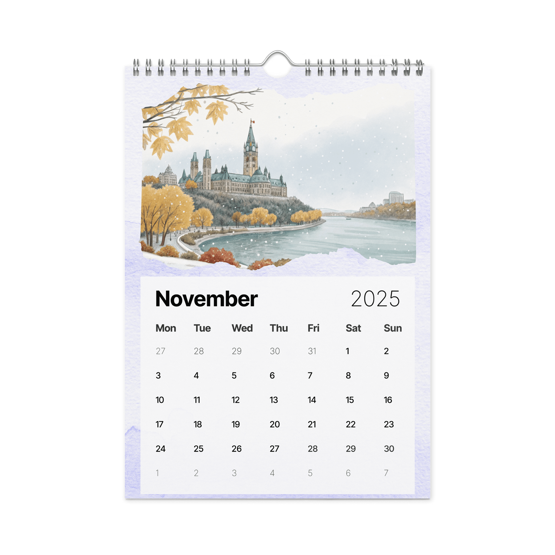 WORLD CAPITALS WATERCOLOR WALL CALENDAR 2026 product image (11)