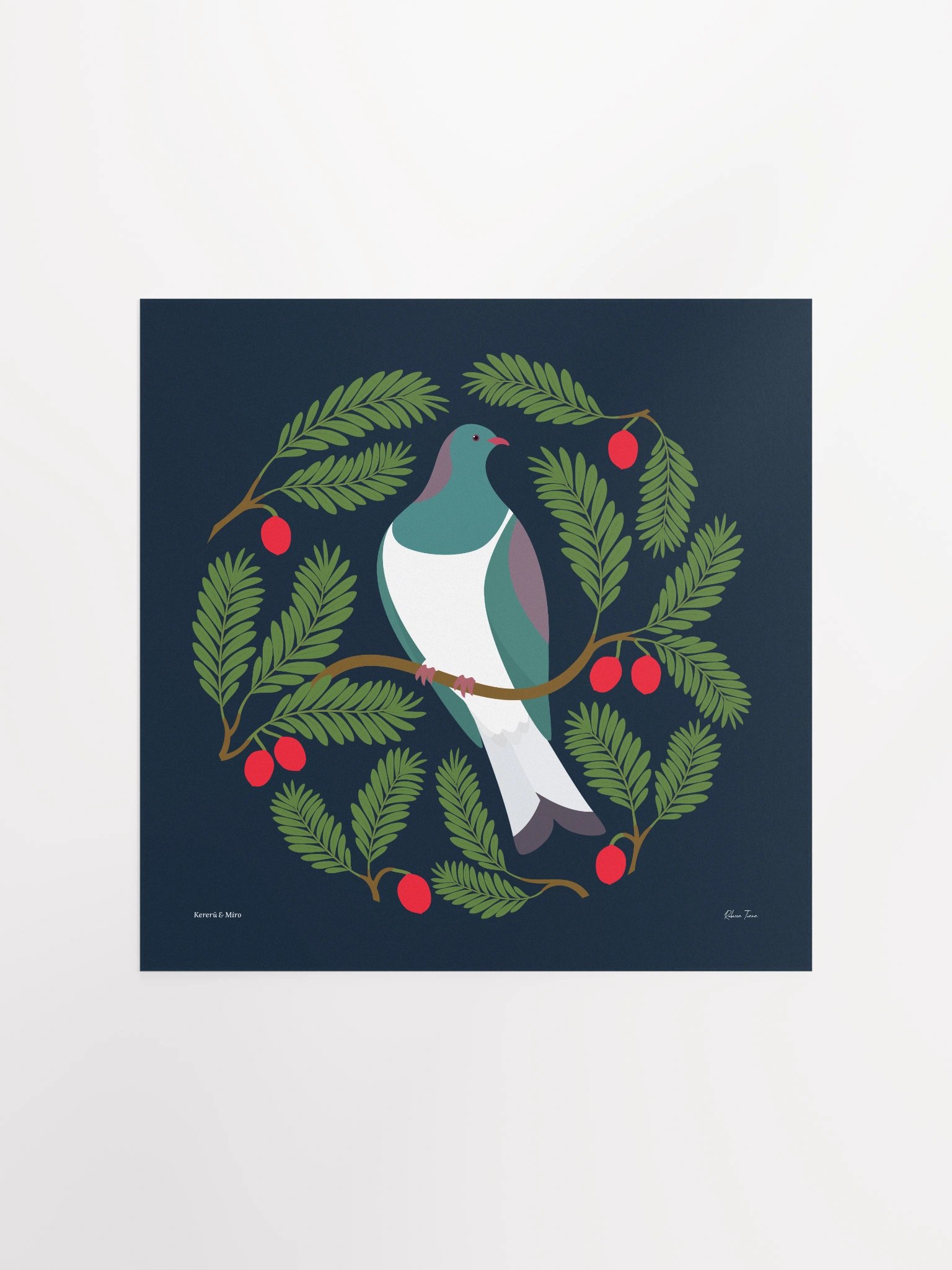 Kererū in Miro Unframed Wall Art product image (1)