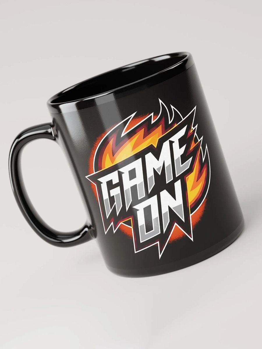 Flaming Game On #Statement Glossy Black Mug product image (6)