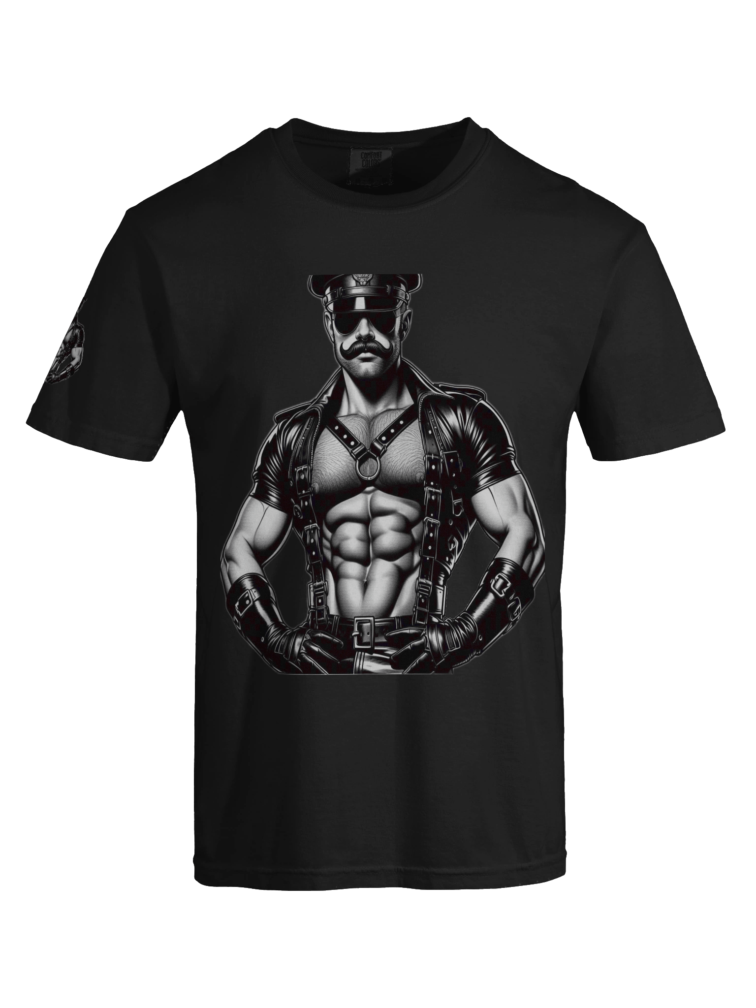 Gay Leather Uniform Dark Daddy Tom of Finland Tribute Berlin German Pride Graphic Design T-Shirt product image (57)