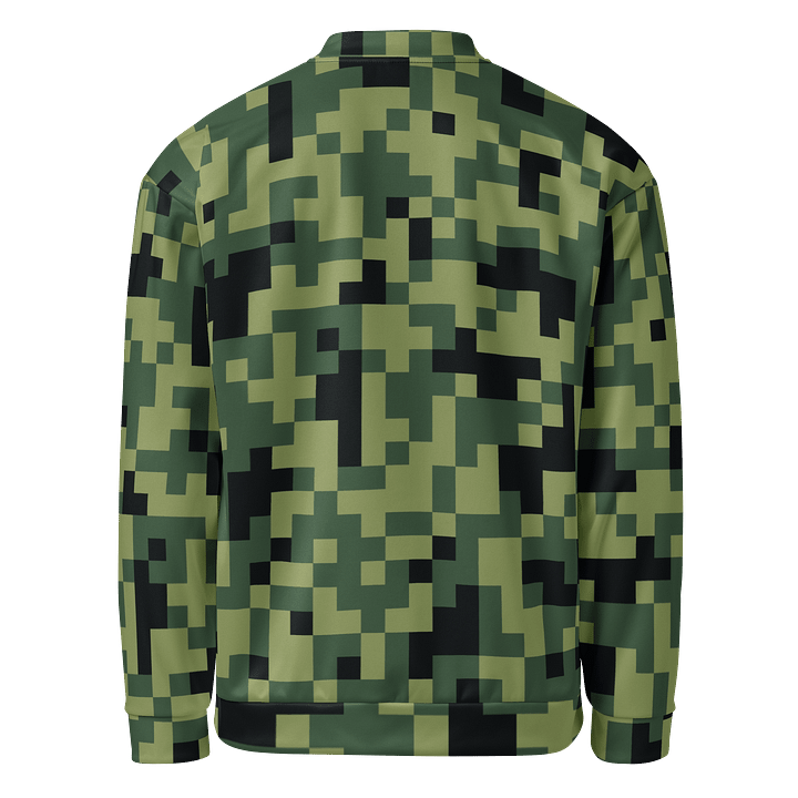 Military Green Camouflage Pixels Camo Pattern Unisex Bomber Jacket product image (2)