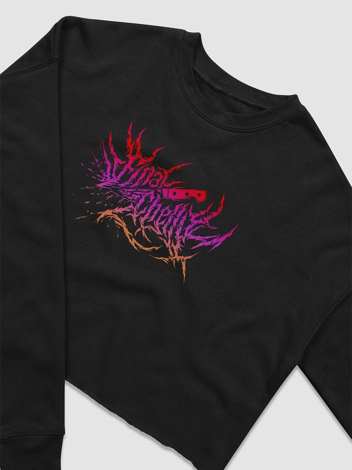 Keep It Metal Pink Blend Logo Womens Fleece Crop Top Printed Sweatshirt product image (2)