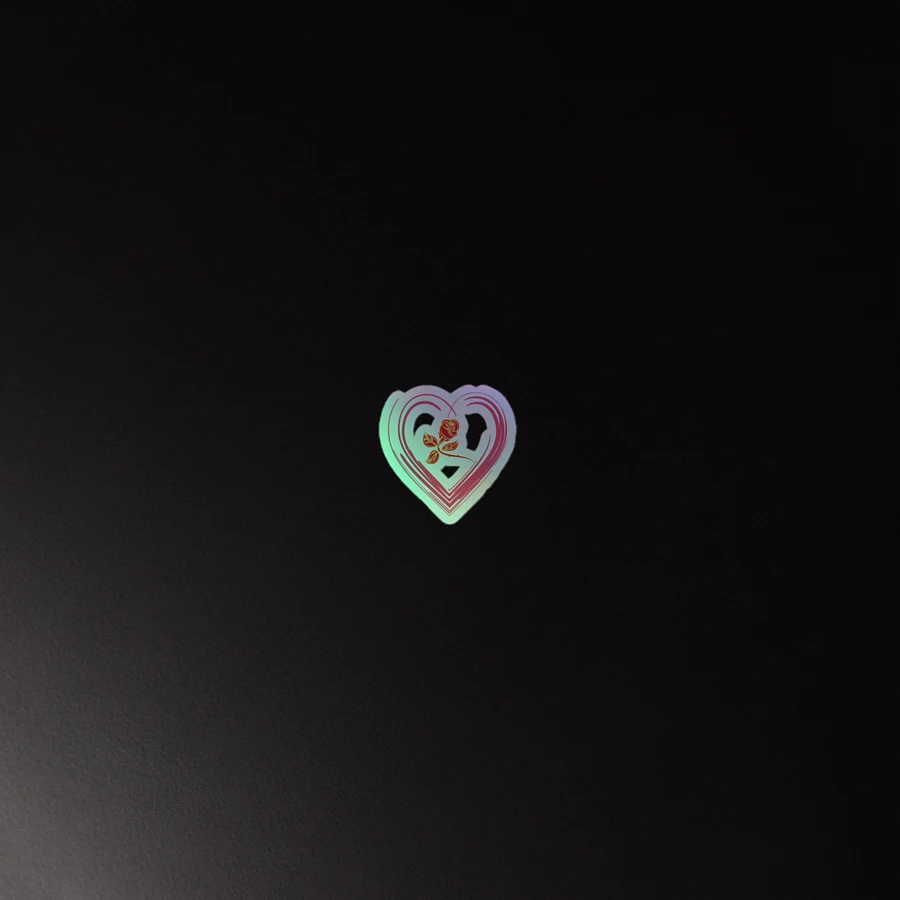 Golden Rose Heart Holographic Sticker product image (4)